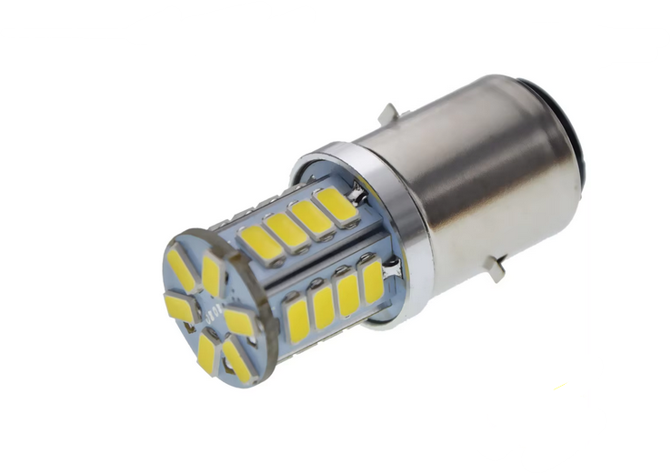 LED  6V 12V HEADLIGHT BULB 6500K HI LO BEAM BA20D