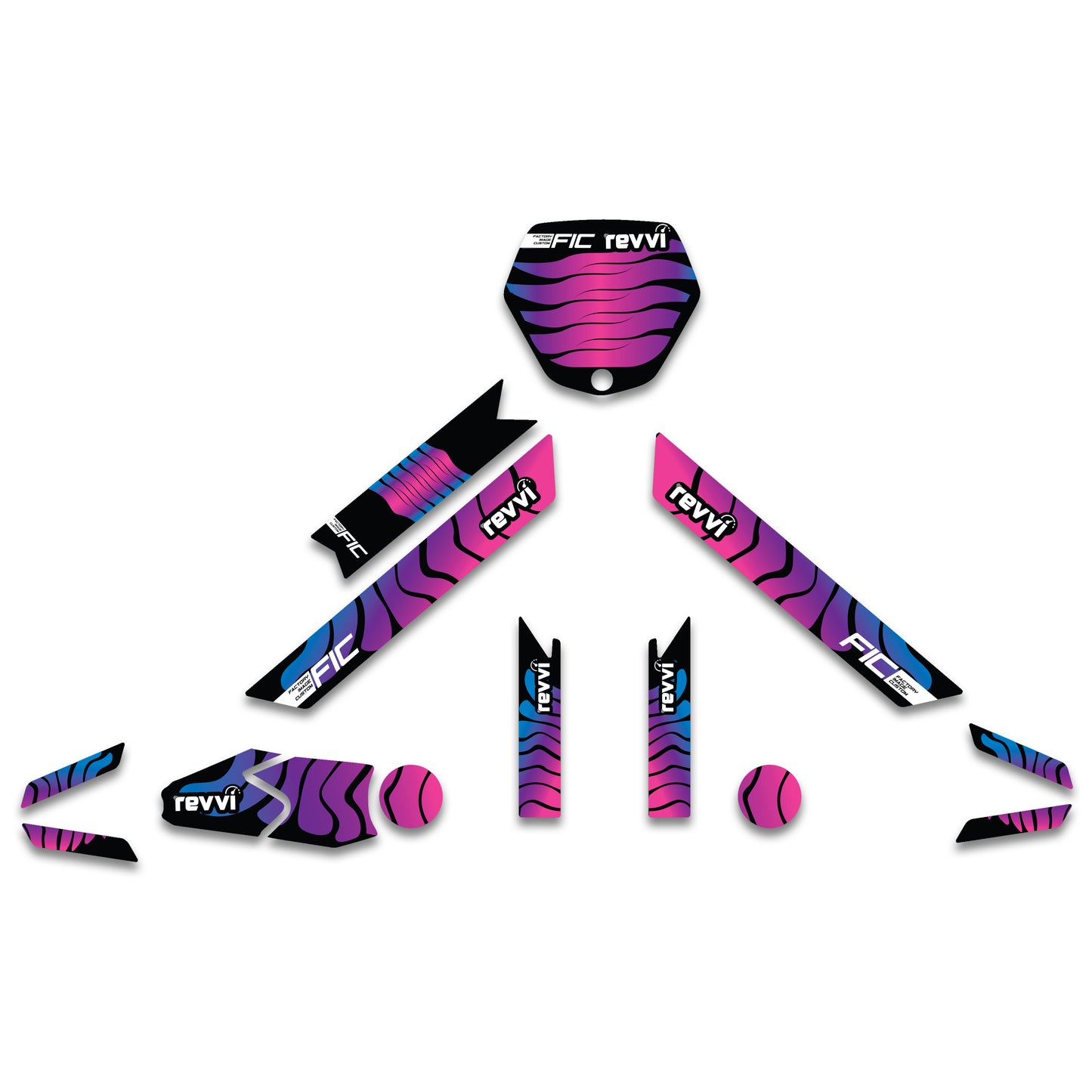REVVI 16" GRAPHICS KIT PINK PURPLE BLUE DESIGN