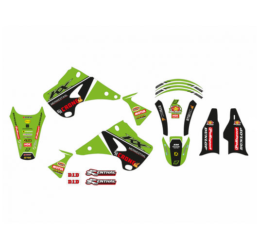 2003-08 KX125/250 GRAPHICS SET, BLACKBIRD 2408R14