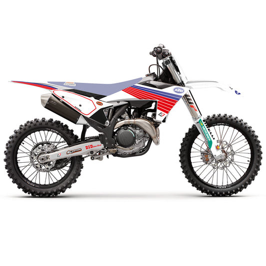 23-24 SX/SXF 24-25 EXC, KTM RETRO RED AND BLUE BLACKBIRD DECAL KIT, 2548AA/01
