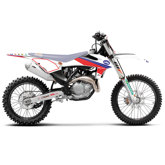 19-22 SX/SXF 20-23 EXC, KTM RETRO RED AND BLUE BLACKBIRD DECAL KIT, 2547AA/01