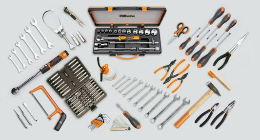 Assortment of 125 Tools for Motorcycle Repairs - Beta Tools 5940SBK