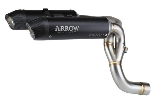 Arrow Round-Sil titanium "Dark" racing silencers (right & left) with carby end cap Ducati Panigale V2 / V2S 2025–2026 77004PRN manufacturer product photograph