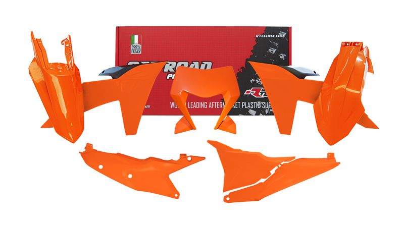 PLASTIC KIT/6 2024 KTM EXC, EXC-F ORANGE/BLACK, RTECH R-KITKTM-AR0-624