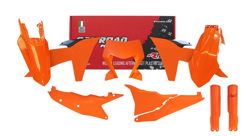 PLASTIC KIT/7 2024 KTM EXC, EXC-F ORANGE/BLACK, RTECH R-KITKTM-AR0-704