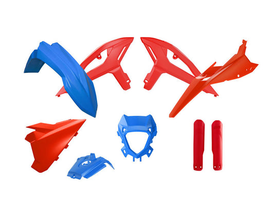 PLASTIC KIT BETA FACTORY RR X-PRO RACE 2025-2026, R-TECH R-KITBET-OEM-385 7 PCS BLUE RED