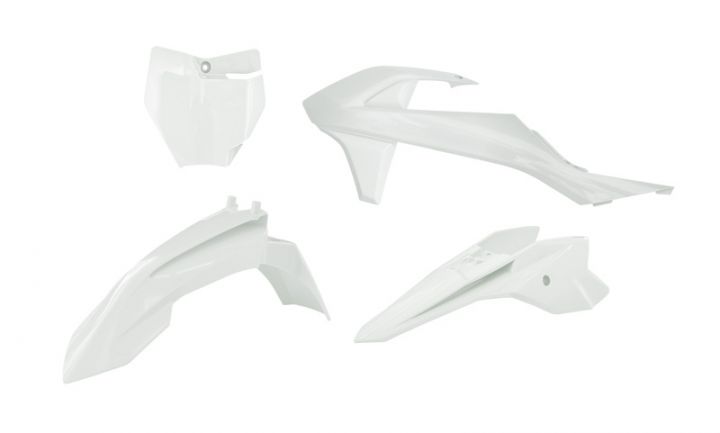 PLASTIC KIT/4 WHITE, KTM 50 SX 2016-23, SX-E 20-24, RTECH R-KITKTM-BN0-050