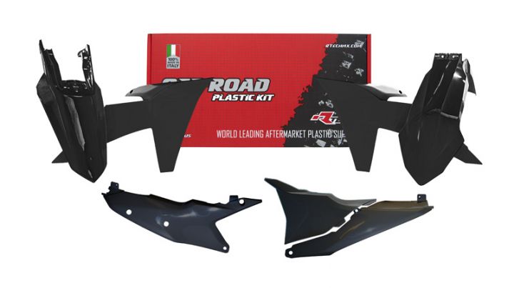 PLASTIC KIT/5 2024 KTM EXC, EXC-F BLACK, RTECH R-KITKTM-NR0-524
