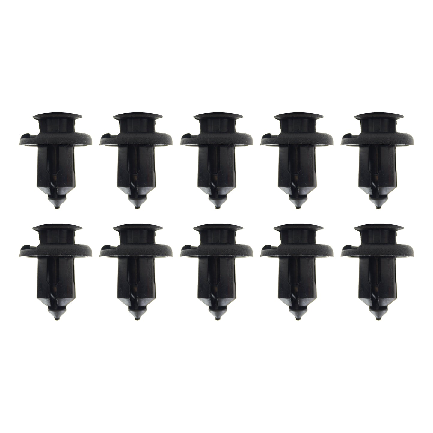 (PACK OF 10) M10 PLASTIC CENTER PUSH FENDER CLIPS RIVETS, 10mm  x 15mm x 20mm