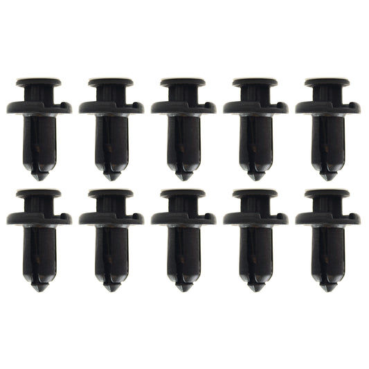 (PACK OF 10) M10 PLASTIC CENTER PUSH FENDER CLIPS RIVETS, 10mm x 20mm x 20mm