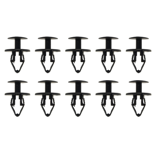 (PACK OF 10) M10 PLASTIC CENTER PUSH FENDER CLIPS RIVETS, 10mm x 22mm x 24mm