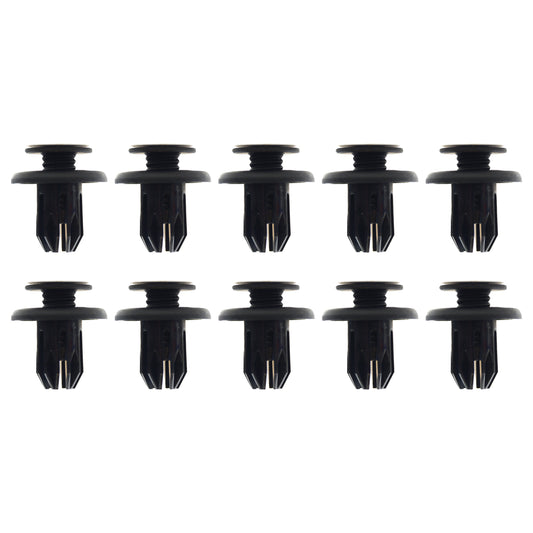 (PACK OF 10) M10 PLASTIC CENTER SCREW FENDER CLIPS RIVETS, 10mm x 17mm x 20mm