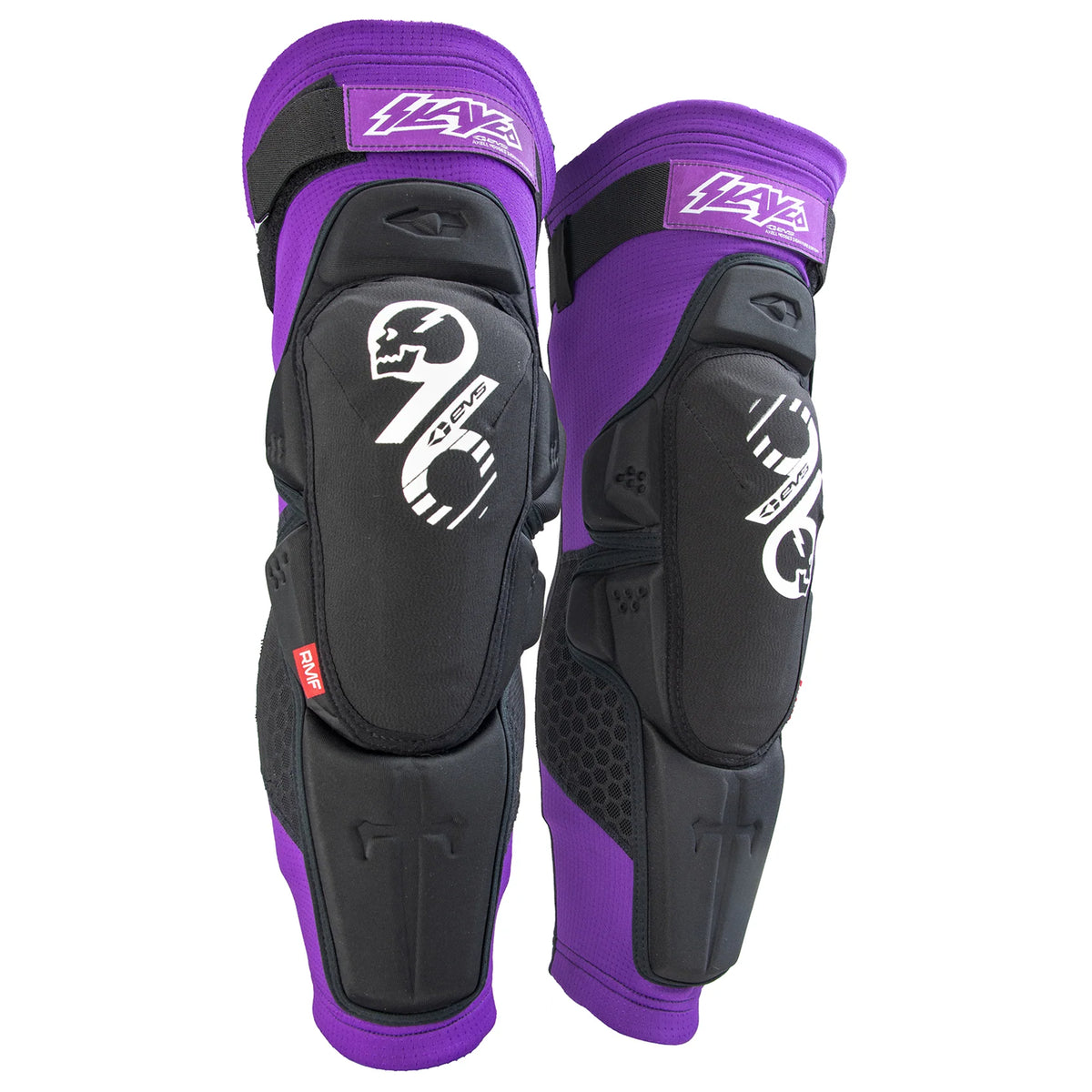 EVS Slayco Knee Guard (Black/Purple), Pair Size Youth