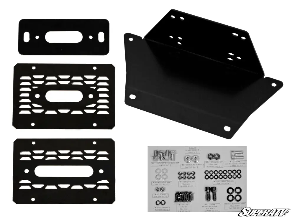 POLARIS RANGER XP 570/900/1000 WINCH MOUNT PLATE, SUPERATV WM-P-RAN900-13-001-00