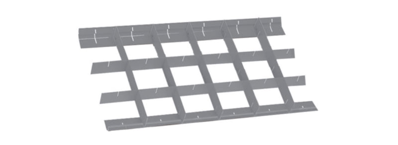 Crossed Partitions for RSC22, RSC23, RSC23C, C27S Drawers 588x277mm 70mm Height - Beta Tools 8889C1/7