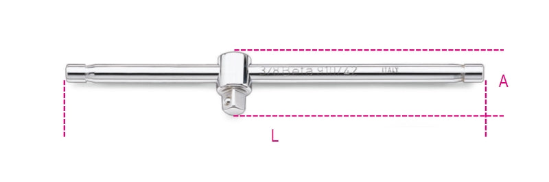 3/8" Drive Sliding T-Handle 210mm - Beta Tools 910/42