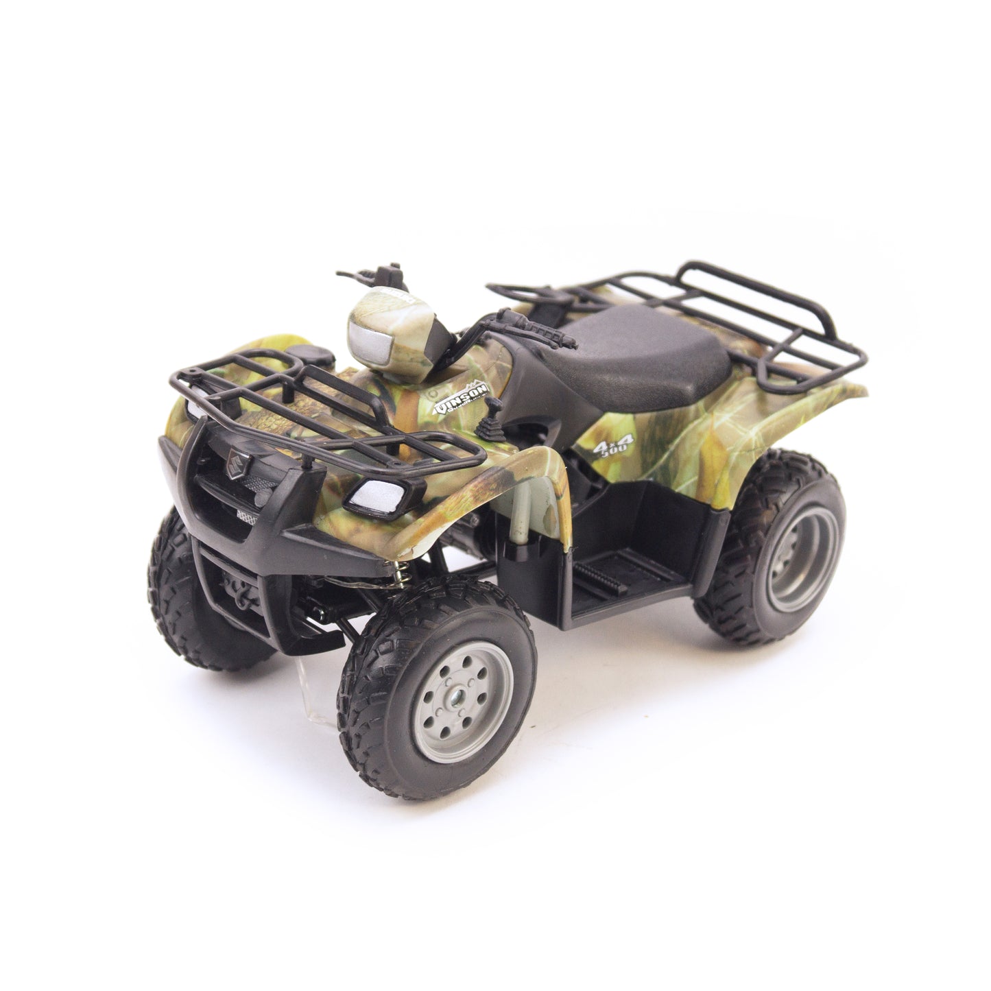 MODEL SUZUKI VINSON AUTO 500 4X4, CAMO ATV WITH RIFLES, SCALE 1:12, NEWRAY 42903A 42903, ATV