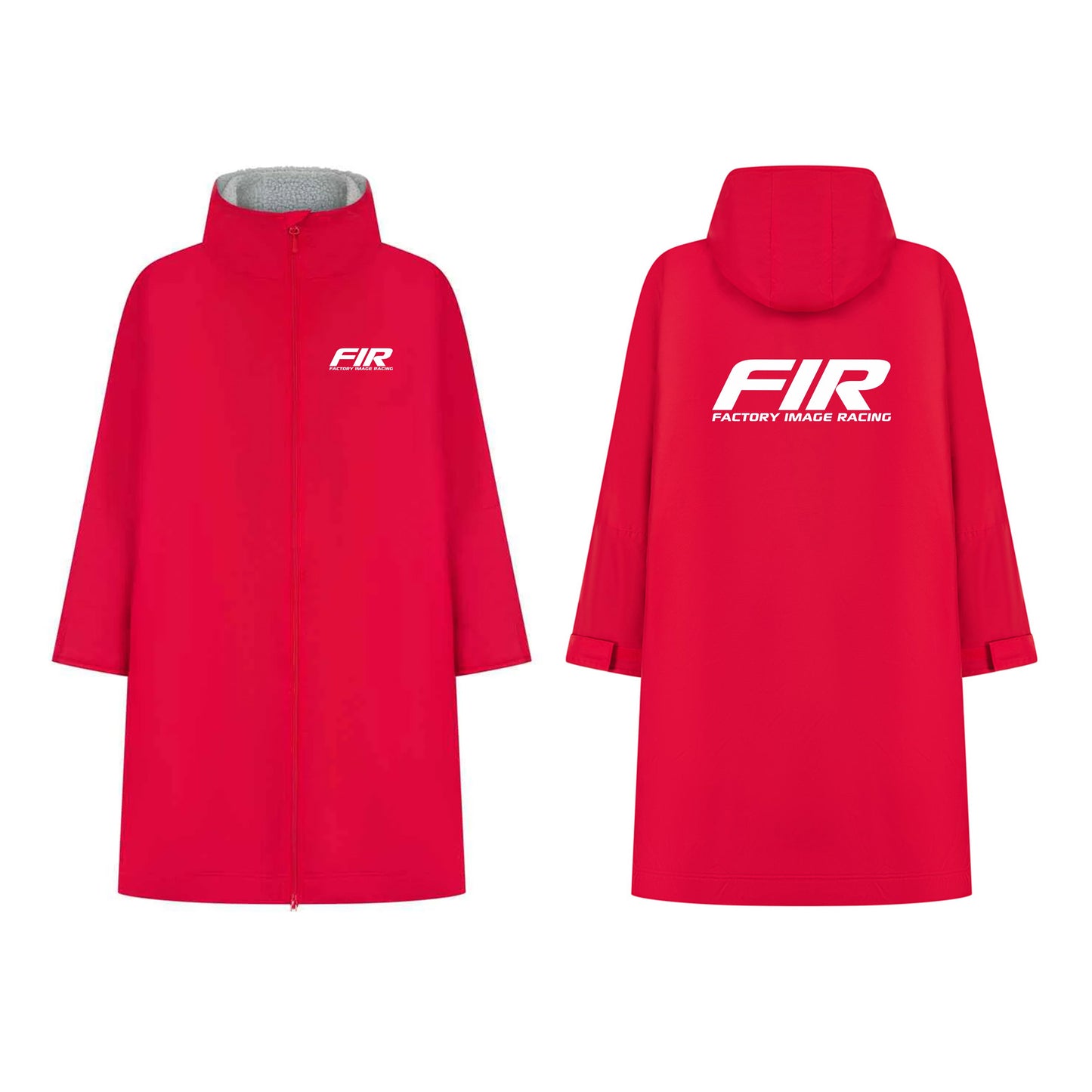 CHANGING DRY ROBE - FIR TEXT - RED - KIDS 5/8