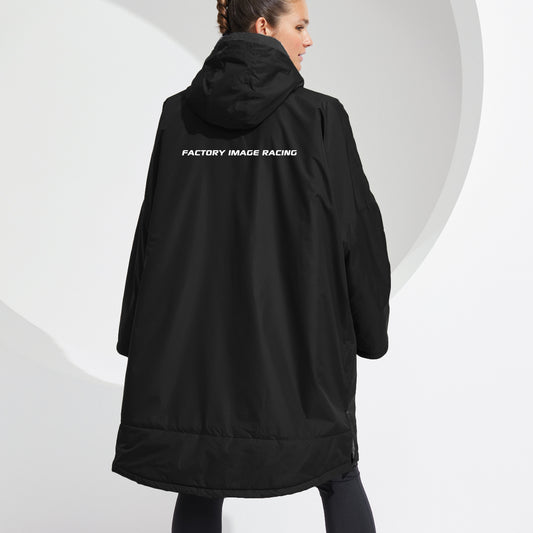 CHANGING DRY ROBE - FIR TEXT - BLACK - ADULT S/M
