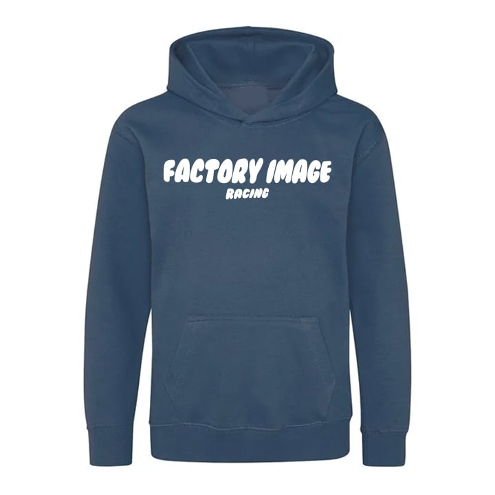 BUBBLE TEXT BLUE KIDS HOODIE - SIZE - 1/2