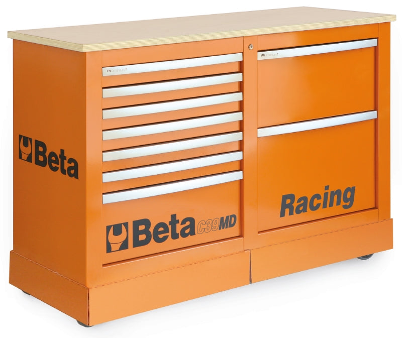 Special Mobile Roller Cabinet Racing MD Type with 7-Drawer and 2-Drawer Modules - Beta Tools C39MD-G