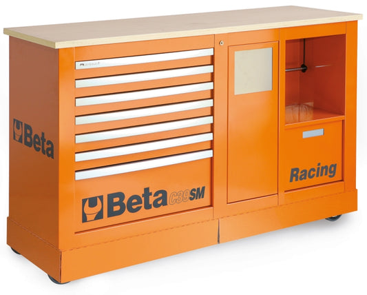 Special Mobile Roller Cabinet Racing SM Type with 7-Drawer Module and Service Module - Beta Tools C39SM-G