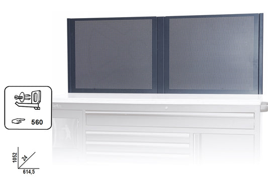 Perforated Tool Panels Pair with 50-Hook Kit for Mobile Roller Cab - BetaC45PRO C45PRO CPF