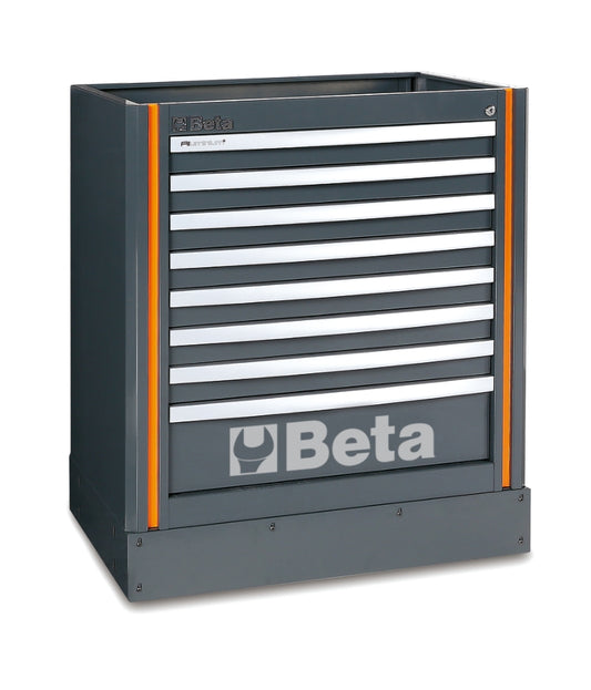 Fixed Module with 8 Drawers, Ball Bearing Slides, Central Lock, 588x367mm Drawers - BetaRSC55 C55M8