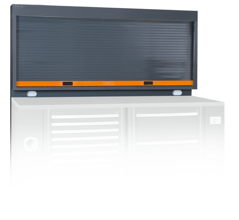 Tool Wall System with Lockable Adjustable Shutter, Perforated Panel, 50-Hook Kit, Power Socket Accommodation, Fits 2m Workbench - BetaRSC55 C55PSE-O