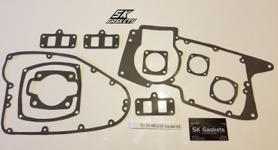 1972 1973 1974 Husqvarna CR WR 250 Complete Engine Gasket Kit