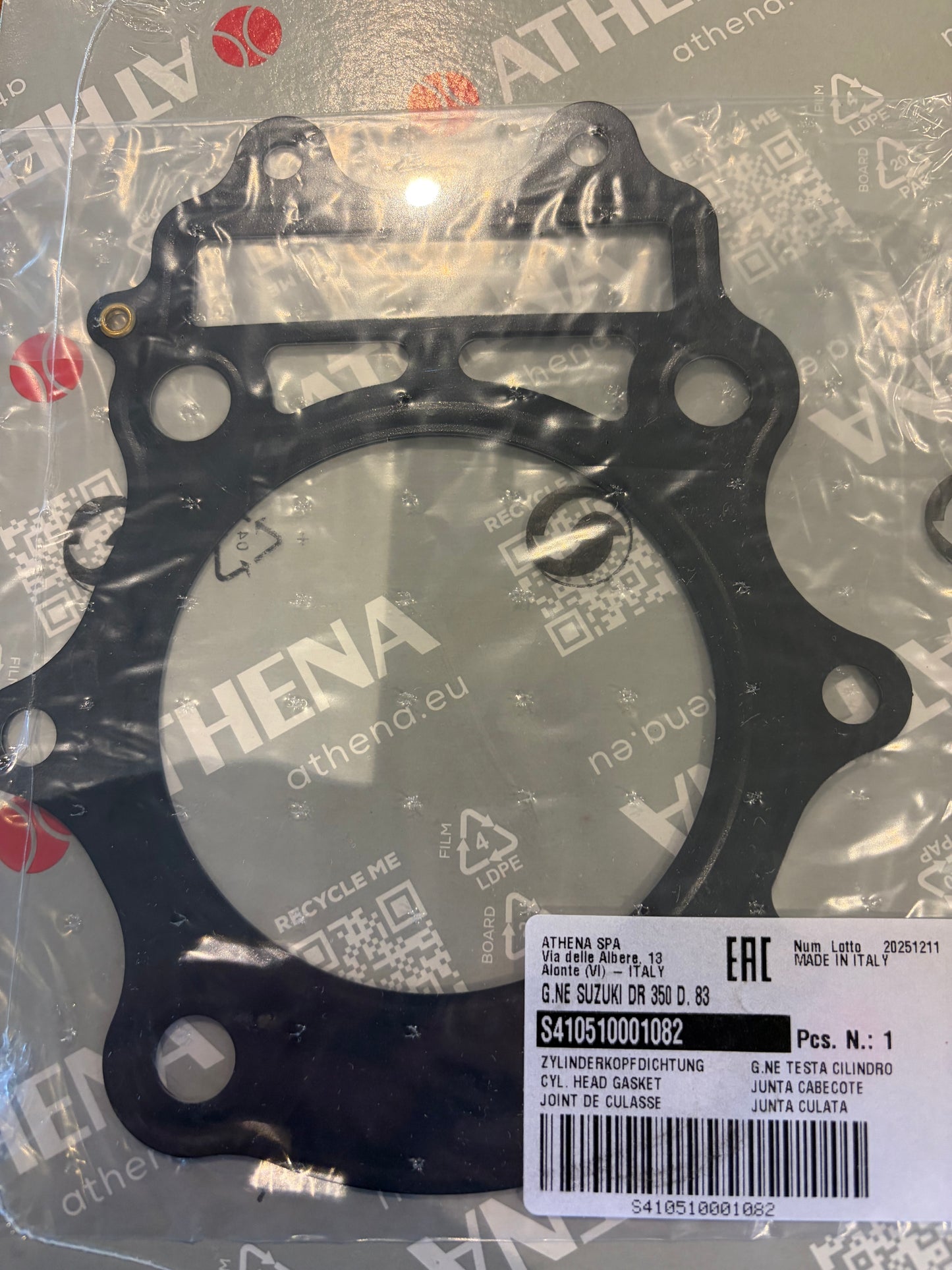 CYLINDER HEAD GASKET DR350 S/SE 90-98, ATHENA S410510001082 SUZUKI