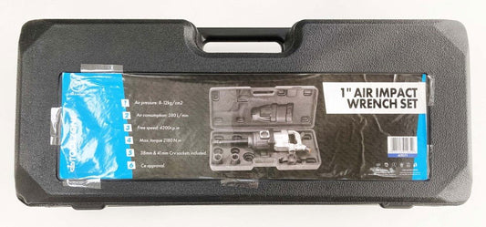 AIR IMPACT WRENCH 1" DRIVE 2200nm WITH 38mm AND 41mm SOCKETS AIR INLET 1/2" - TOOLZONE KDPAT071