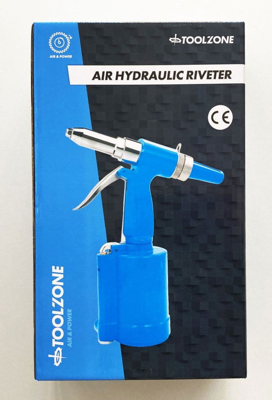 AIR HYDRAULIC RIVETER 3/16" CE APPROVED NOZZLE SIZES 2.4/3.2/4.0/4.8mm AIR INLET 1/4" bsp - TOOLZONE KDPAT075
