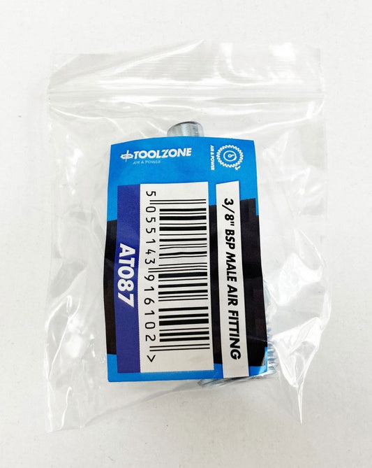 AIR FITTING 3/8" bsp MALE ZINC PLATED STEEL SUITABLE FOR pcl FITTINGS - TOOLZONE KDPAT087