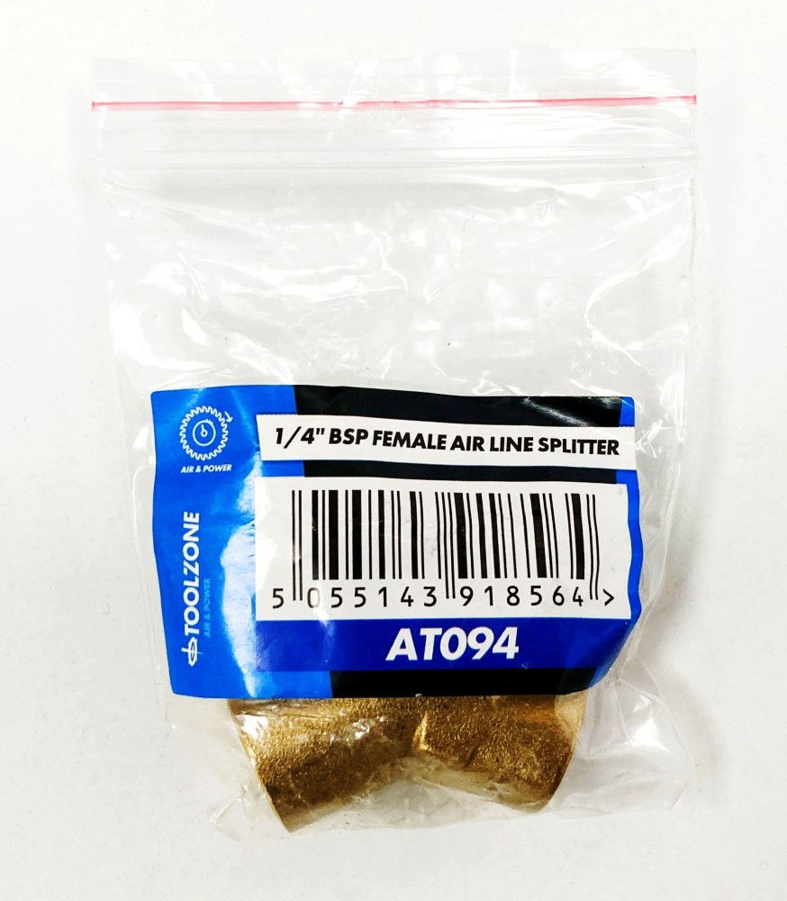 AIR LINE SPLITTER 1/4" bsp FEMALE TAPERED THREAD - TOOLZONE KDPAT094
