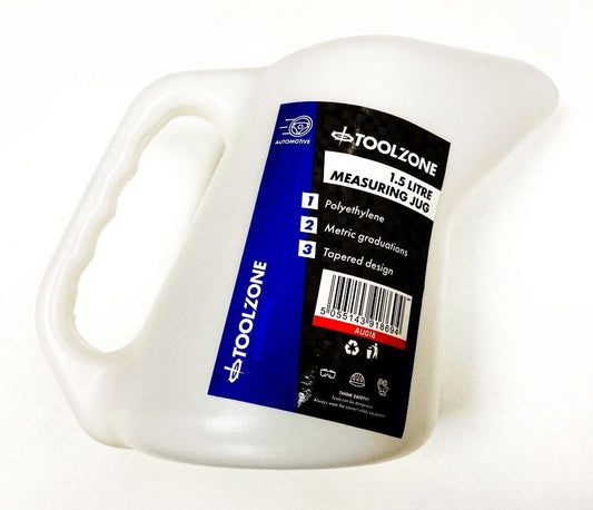 MEASURING JUG 1.5 litre TAPERED POLYETHYLENE WITH FIXED SPOUT - TOOLZONE KDPAU018