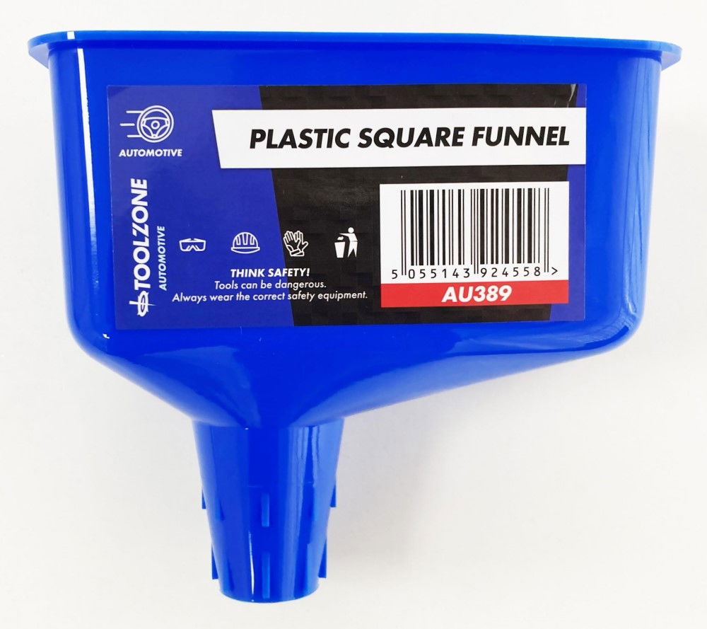 PLASTIC SQUARE FUNNEL 0.85 l OFFSET TAPERED SPOUT - TOOLZONE KDPAU389
