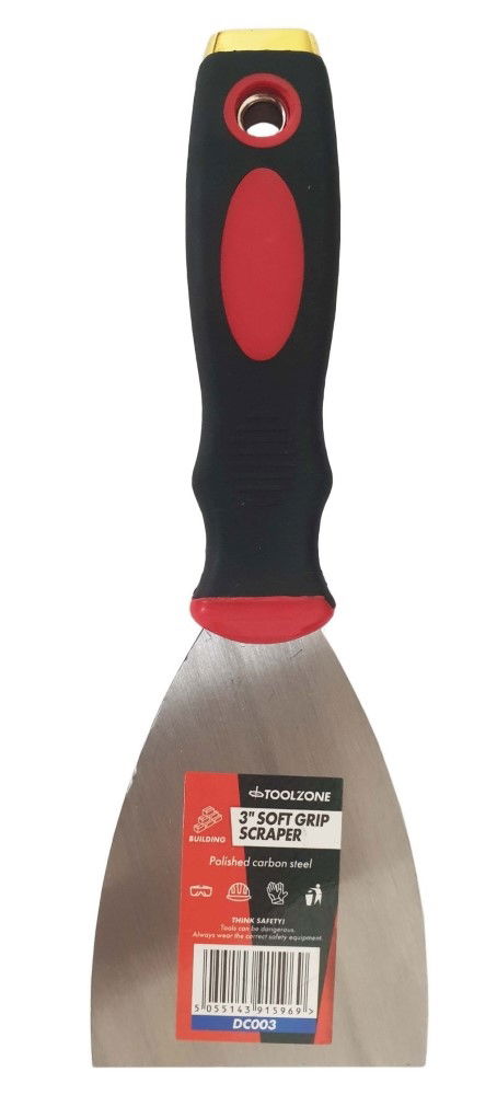 SCRAPER 3" SOFT GRIP HANDLE - TOOLZONE KDPDC003