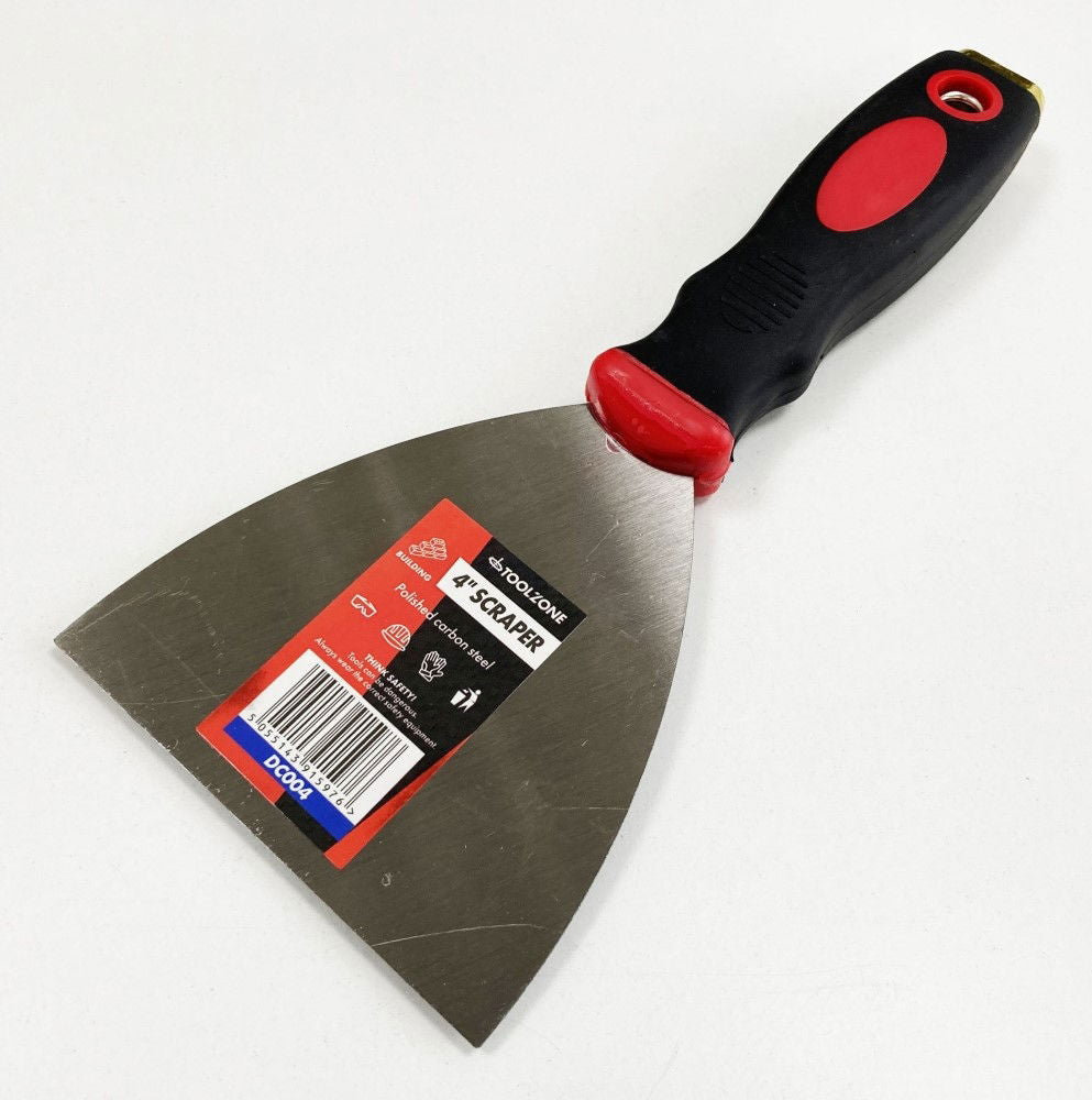 SCRAPER 4" SOFT GRIP HANDLE - TOOLZONE KDPDC004