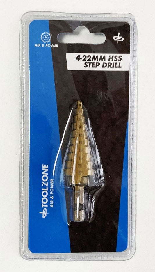 STEP DRILL HSS TITANIUM COATED 4-22mm - TOOLZONE KDPDR123