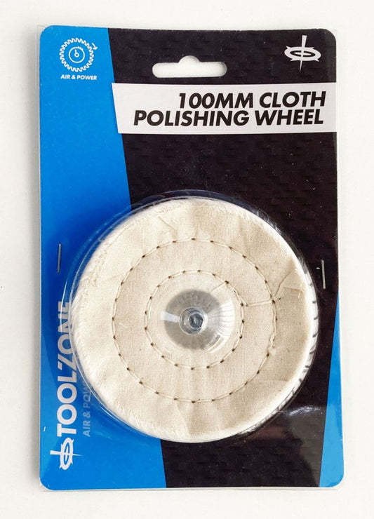 CLOTH POLISHING WHEEL 100mm 1/4" SHANK 40 LAYERS - TOOLZONE KDPDR208