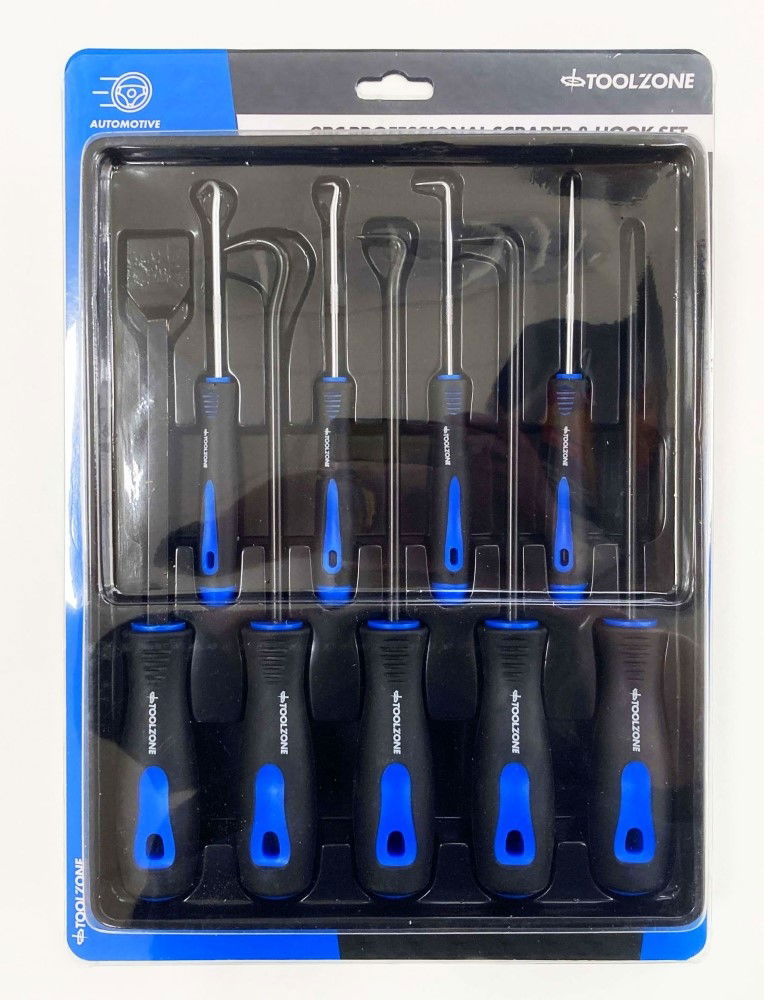 SCRAPER AND HOOK SET 9 PIECE CHROME VANADIUM STEEL - TOOLZONE KDPHB193