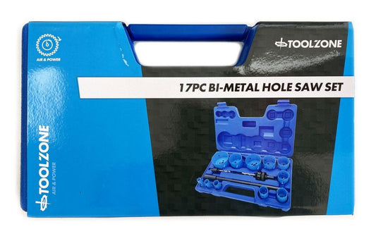 HOLE SAW SET BIMETAL 17pc M3 VARIABLE PITCH SIZES 16-76mm - TOOLZONE KDPHS029