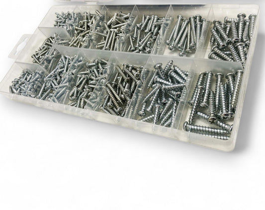 SHEET METAL SCREWS ASSORTMENT 550pc ZINC PLATED PHILLIPS HEAD VARIOUS SIZES - TOOLZONE KDPHW026