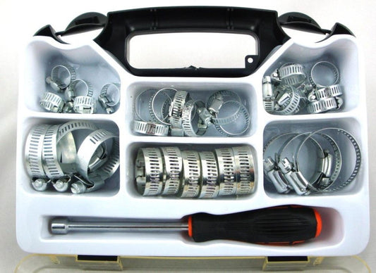 HOSE CLAMP SET 35pc STAINLESS STEEL 8-44mm - TOOLZONE KDPHW039