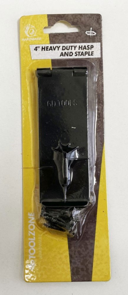 HASP AND STAPLE HEAVY DUTY 4" 100x38mm WITH 8 SCREWS - TOOLZONE KDPLK083