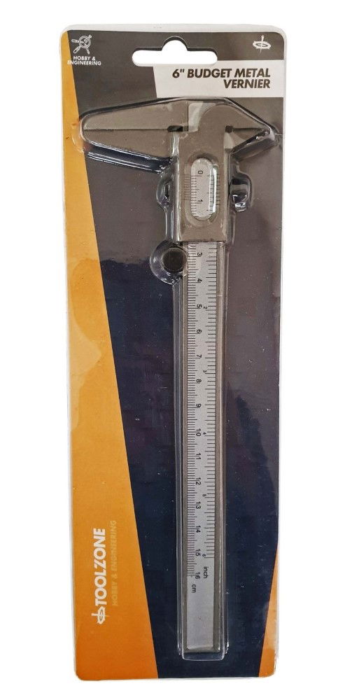 METAL VERNIER CALIPER 6" 0-150mm NICKEL PLATED - TOOLZONE KDPMS087