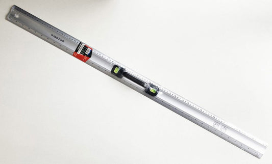 ALUMINIUM RULER 40" WITH HANDLES AND SPIRIT LEVEL METRIC AND IMPERIAL - TOOLZONE KDPMS117