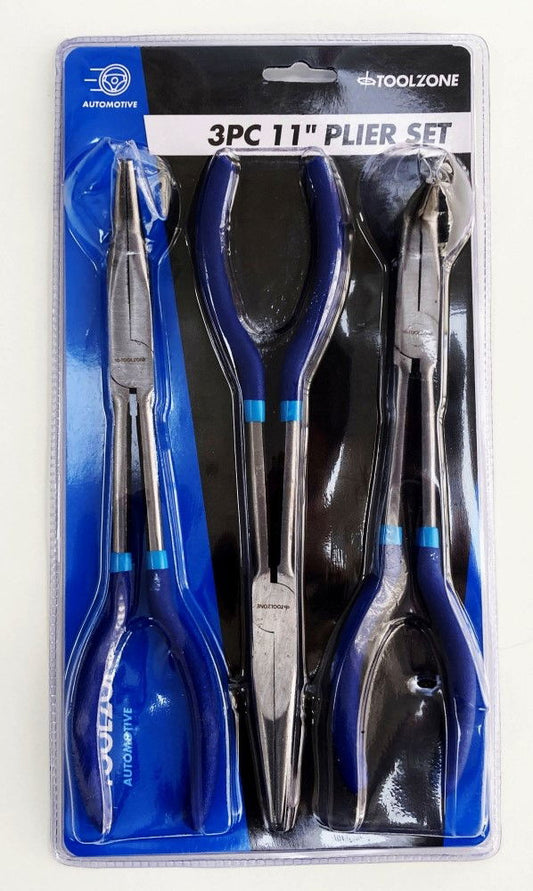 LONG NOSE PLIERS SET 3PC 11" STRAIGHT 45° 90° - TOOLZONE KDPPL270