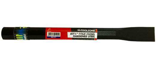 COLD CHISEL 6" x 1/2" DROP FORGED HARDENED STEEL BLACK FINISH - TOOLZONE KDPPN157